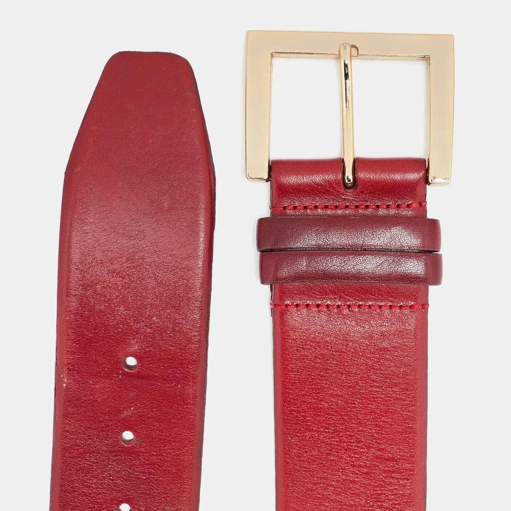 Oscar de la Renta Oscar de la Renta Red Leather Waist Belt Medium 3