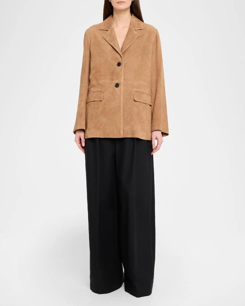 Arma Jolie Single-Breasted Goatskin Suede Blazer 2