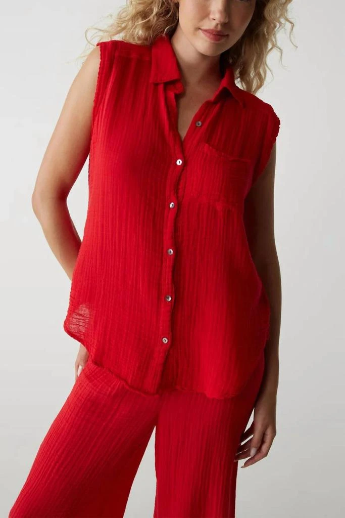 Michael Stars Michael Stars - Monique Gauze Button-down Tank Top 1