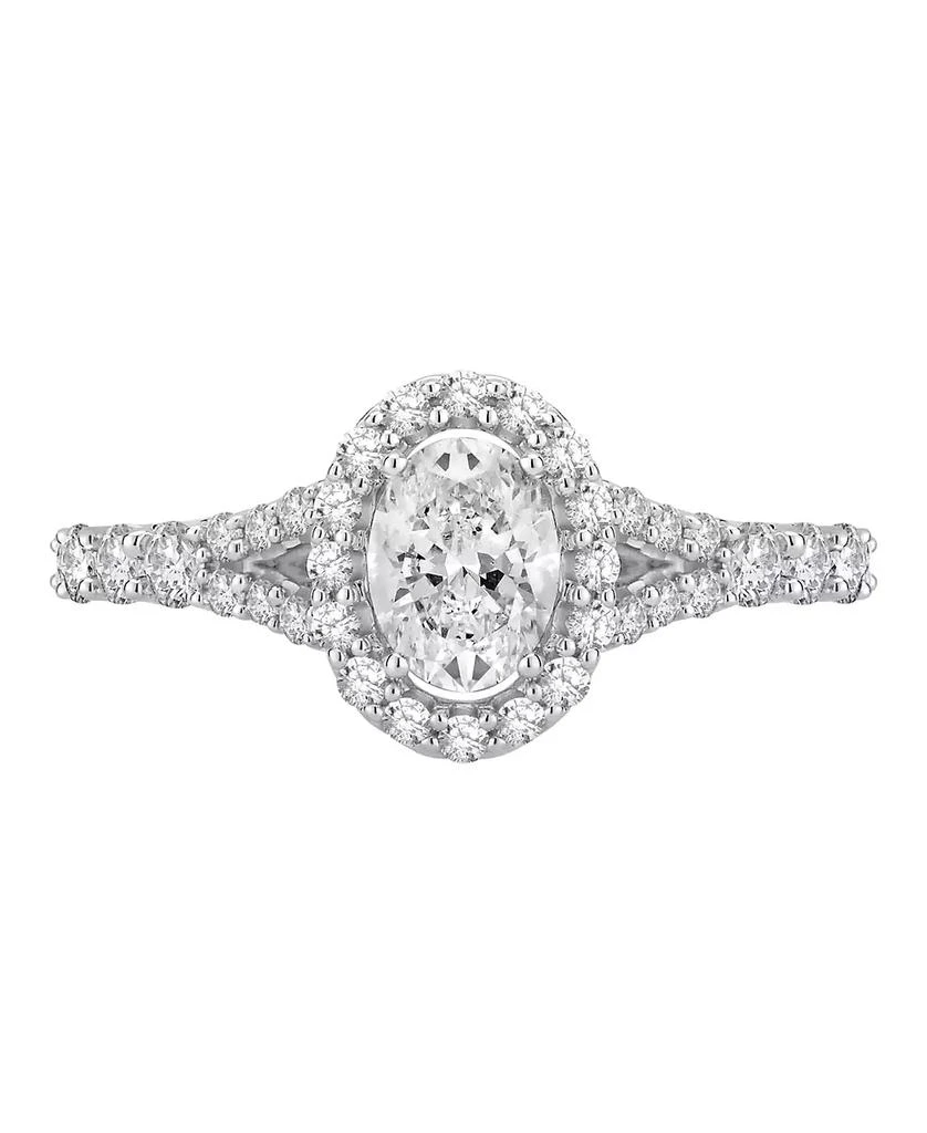 GIA Certified Diamonds Oval Halo Engagement Ring (1-1/2 ct. t.w.) in 14k White Gold 2