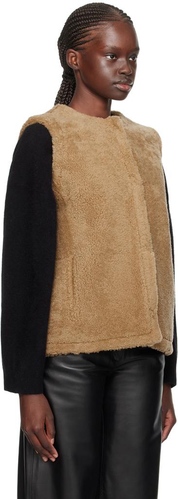 Yves Salomon Tan Reversible Shearling Vest