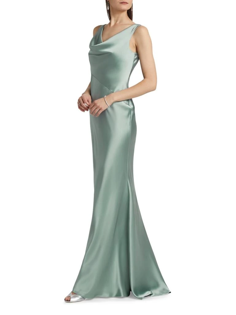 Amsale Satin Cowlneck Gown 2