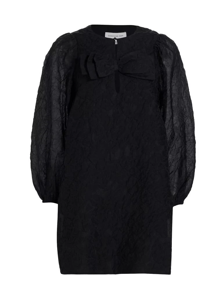 Something Navy Textured Organza Bow Minidress 1
