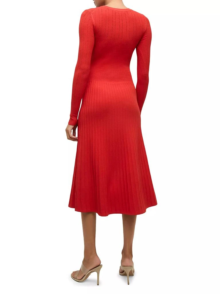 VERONICA BEARD Nami Pointelle-Knit Midi-Dress 3