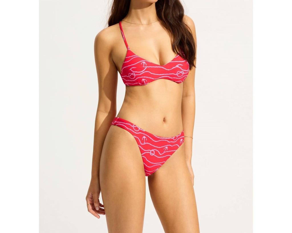 Seafolly Set Sail Cross Back Bralette In Chilli Red