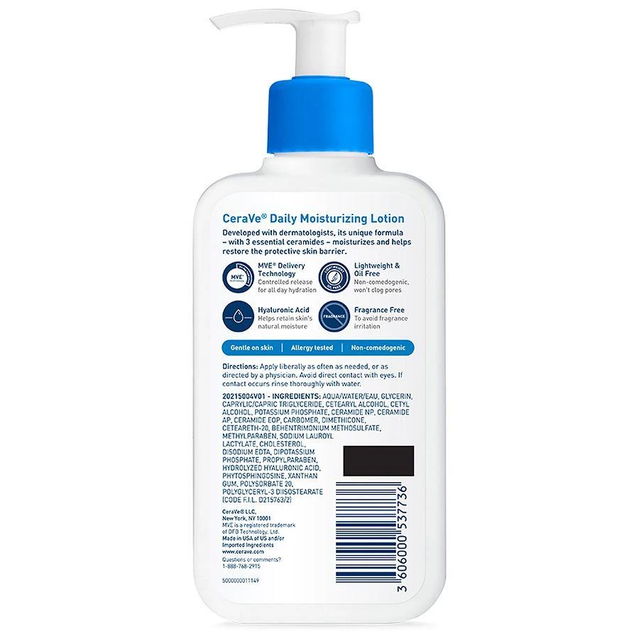 CeraVe Moisturizing Face and Body Lotion with Hyaluronic Acid for Normal to Dry Skin Unscented 2