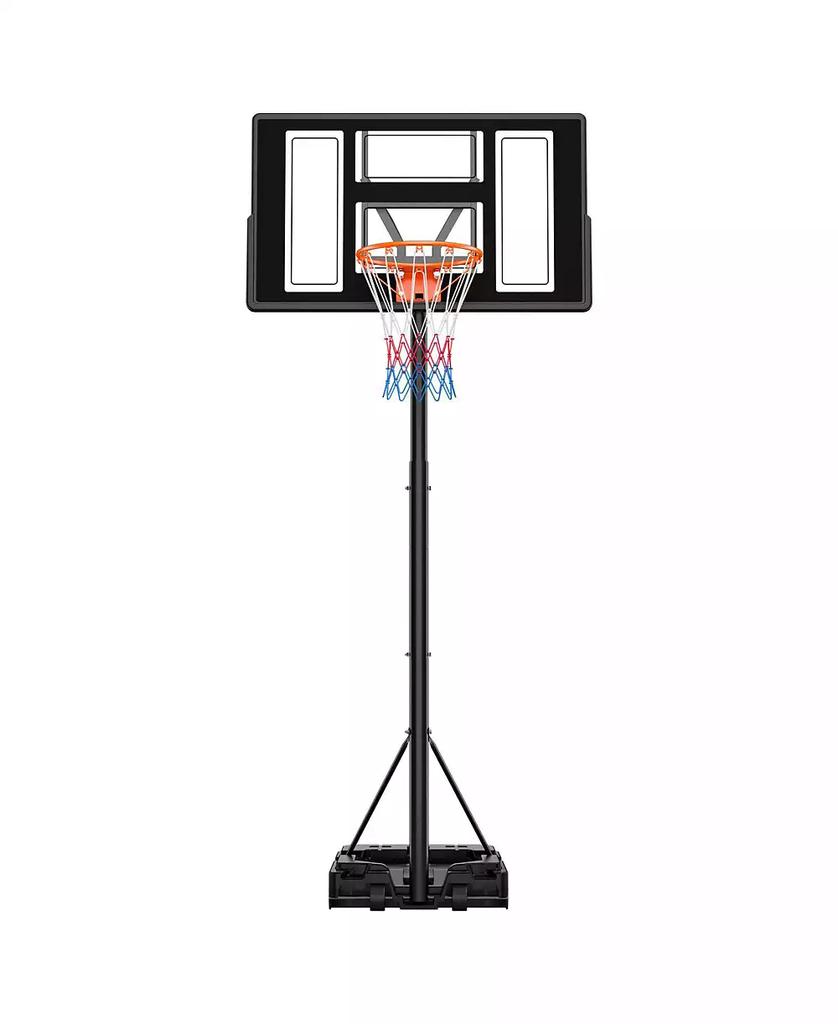 Mecale Portable Basketball Hoop, 4.4–10 ft Height Adjustable Stand, Built-In Rolling Wheels, Adjustable Goal System