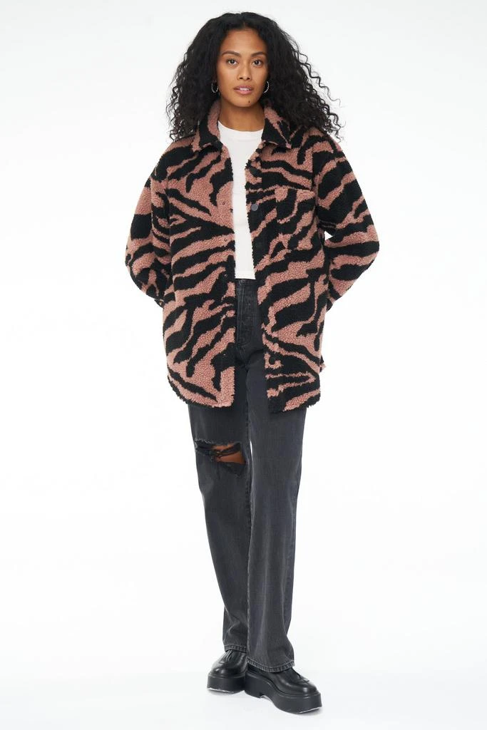 Pistola Denim Lynn Oversized Shearling Jacket - Clay Zebra 2