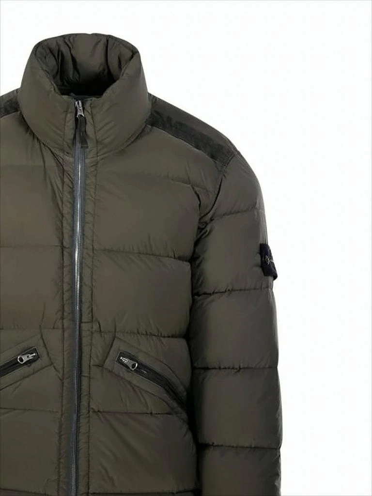 Stone Island Quilted High-Collar Padded Jacket with Zippered Pockets 4