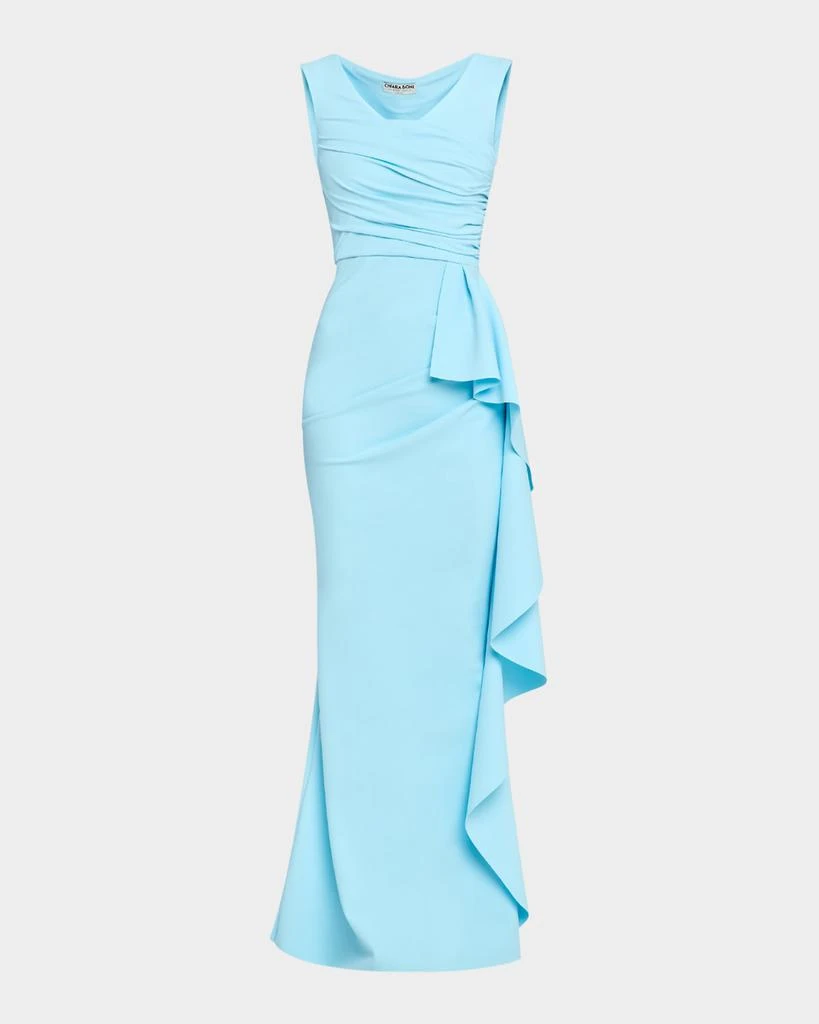 Chiara Boni Sozen Ruched Side-Drape Gown 1
