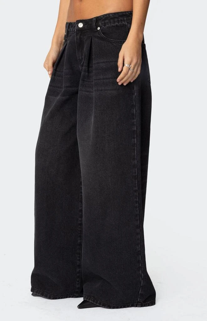 Edikted Pleated Detail Low Rise Jeans 3