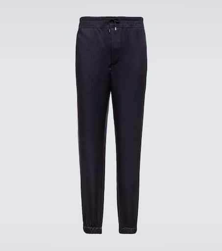 Yves Saint Laurent Trimmed crêpe track pants Joggers Free