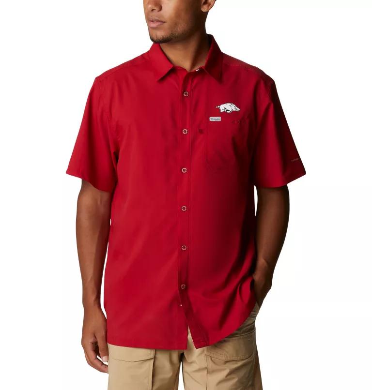 Columbia Columbia Men's Collegiate PFG Slack Tide  Camp Shirt - Arkansas-