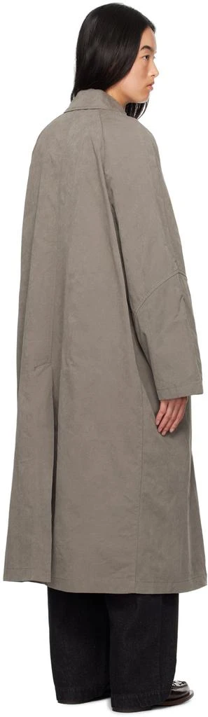 Cordera Gray Wax Cotton Trench Coat 3