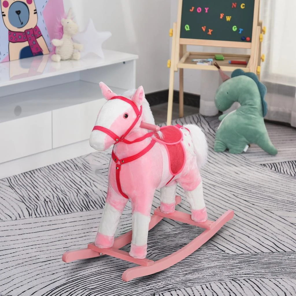 BreeBe Kids Plush Rocking Horse with Realistic Sounds 2