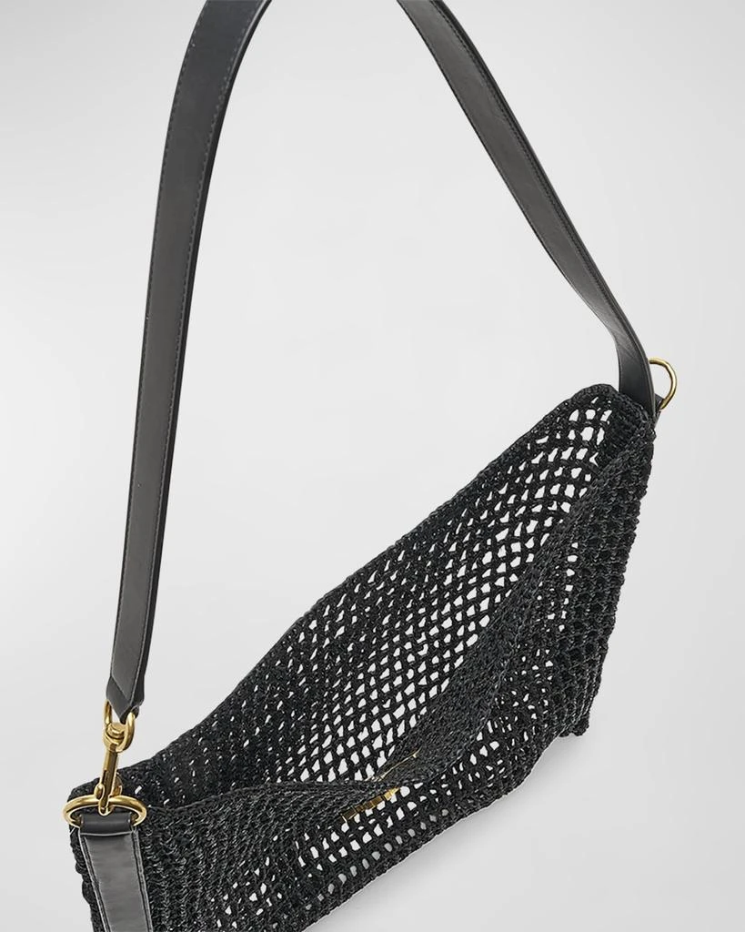 Yves Saint Laurent Oxalis YSL Monogram Shoulder Bag in Raffia with Bronze Hardware 4