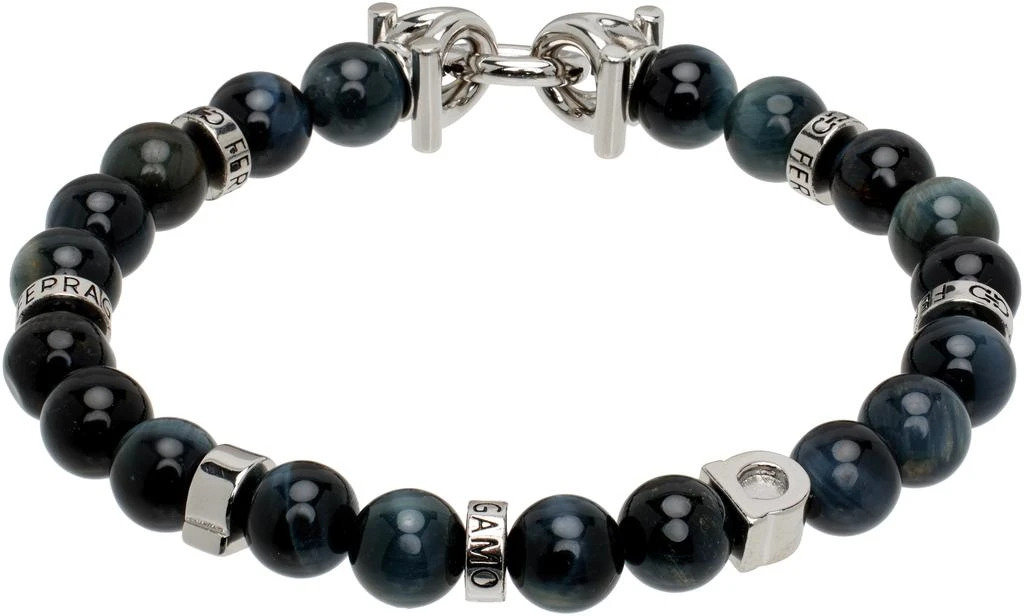 Salvatore Ferragamo Navy Beads Bracelet