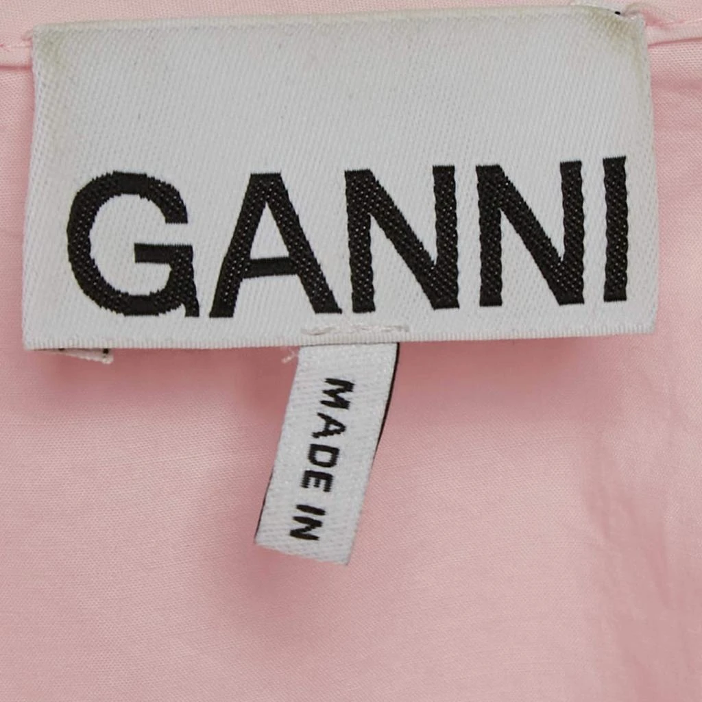 Ganni Ganni Pink Cotton Ruffled Platter Collar Shirt XL 4