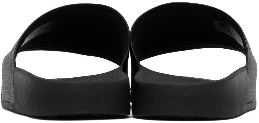 Coach 1941 Black Coated Canvas Slides