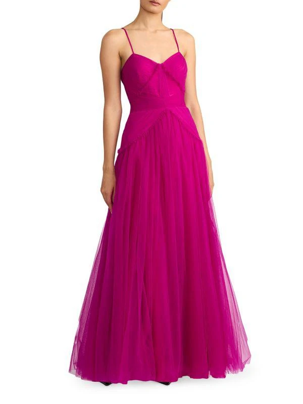 Zac Posen Pleated Tulle Sleeveless Gown 1