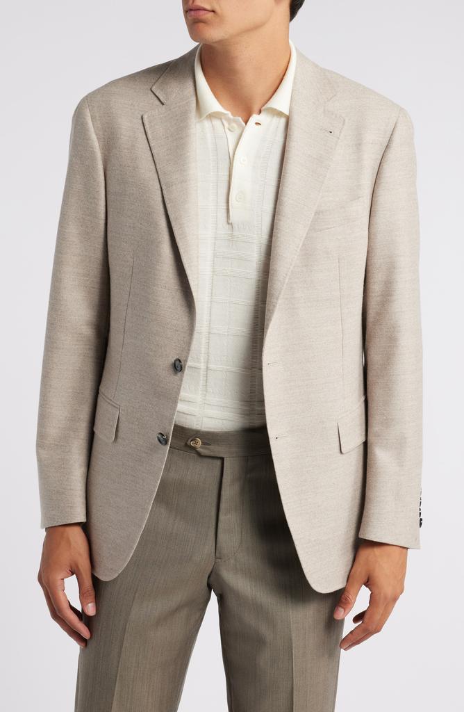 Canali Kei Trim Fit Beige Wool Sport Coat