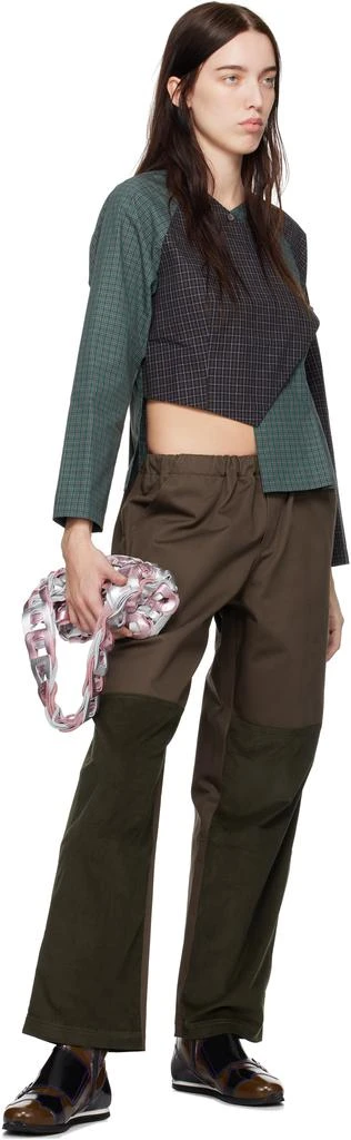 SC103 Navy & Green Peak Blouse 4