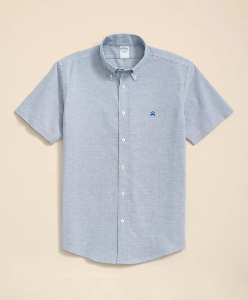 Brooks Brothers Stretch Non-Iron Oxford Button-Down Collar, Short Sleeve Shirt