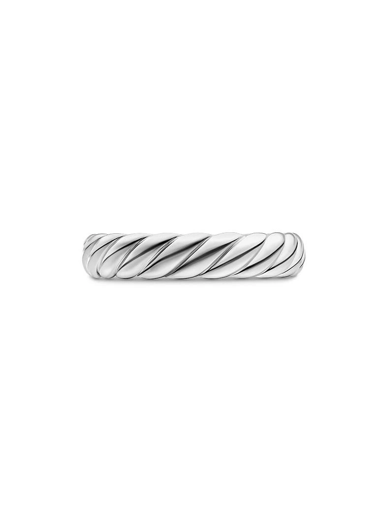David Yurman Sculpted Cable Band Ring In 18K White Gold 4