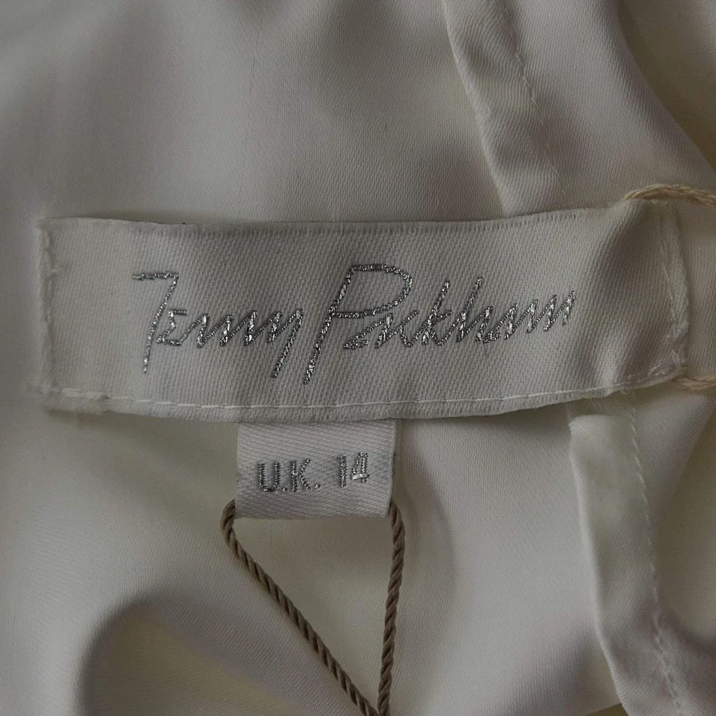 Jenny Packham Jenny Packham White Satin Crystal Embellished Neck Wedding Gown L 4