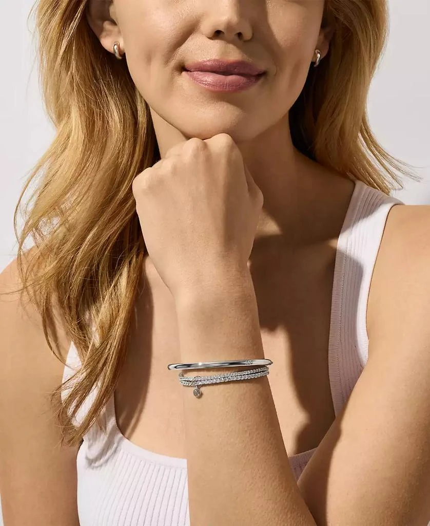 Michael Kors Platinum-Plated Brass Bracelet and Earrings Set 6