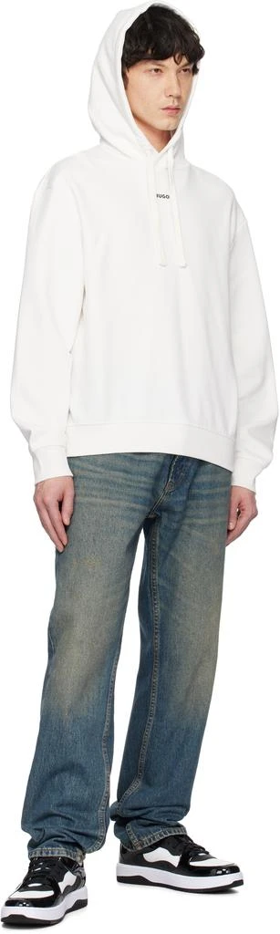 Hugo Boss White Cotton-Terry Relaxed-Fit Hoodie 4