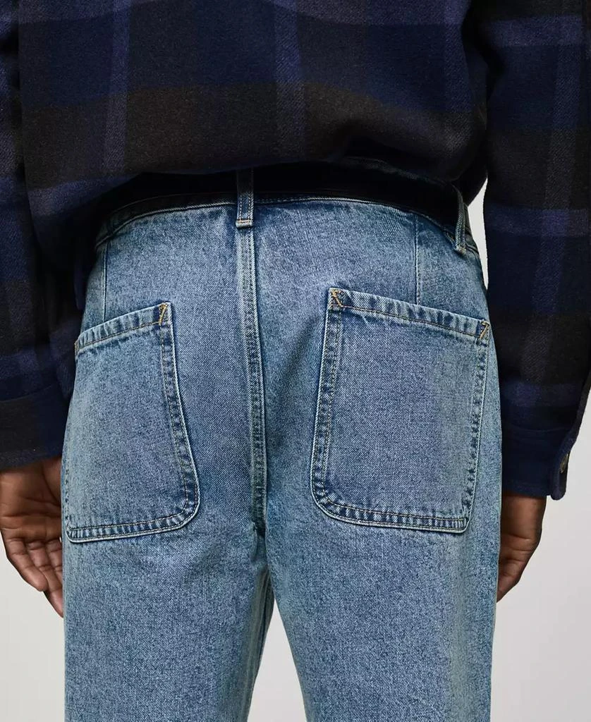 Mango Men's Worn Effect Straight Fit Jeans 5