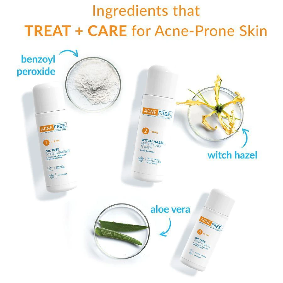 AcneFree 3 Step 24 Hour Acne Treatment Kit with Benzoyl Peroxide 4