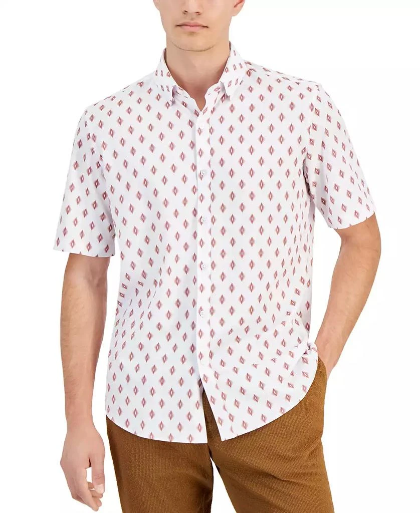 Alfani Men's Alfatech Seventy Regular-Fit 4-Way Stretch Geo-Print Button-Down Shirt, Created for Macy's 1