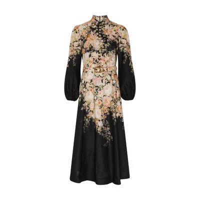 chinese dress ladies Zimmermann Raie Swing Maxi Dress Purple/Red Floral