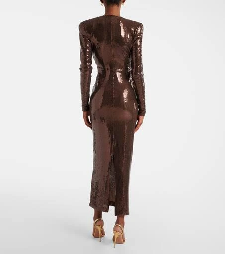 Alex Perry Gathered sequined midi dress 3