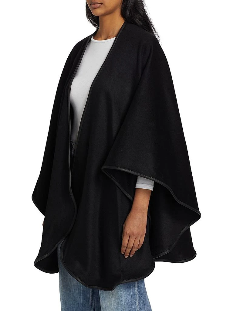 Sofia Cashmere Leather-Trim Reversible Cashmere Cape 4