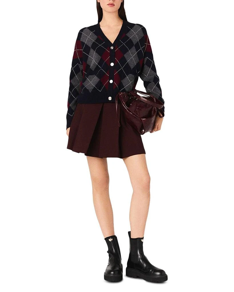 Maje Wool Rhinestone Cardigan 2