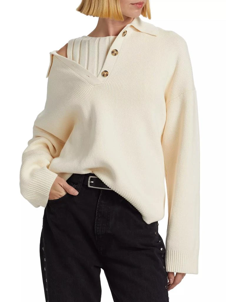 Reformation Brooklyn Cotton Polo Sweater 3