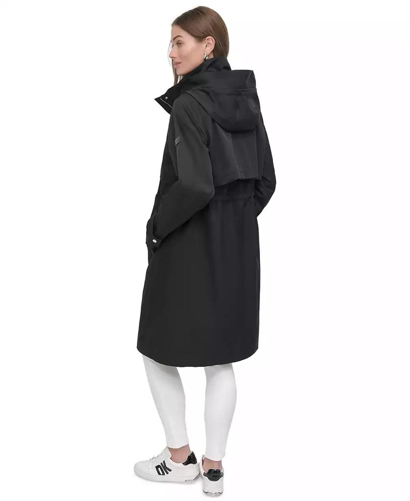 DKNY Women's Hooded Zip-Front Long Anorak Coat 2