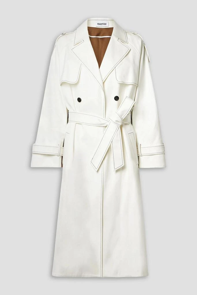 Partow Noah belted two-tone cotton-twill trench coat 1