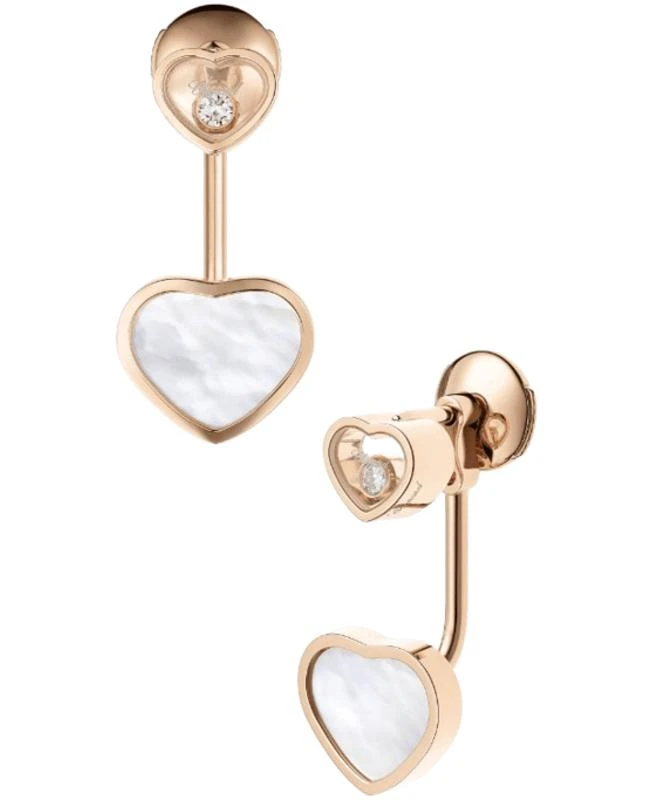 Chopard Chopard Happy Hearts 18K Rose Gold and Diamond Women's Earrings 83A082-5301 1