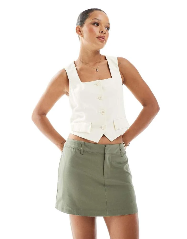 Cotton:On Cotton:On Luis suiting mini skort in burnt olive 1