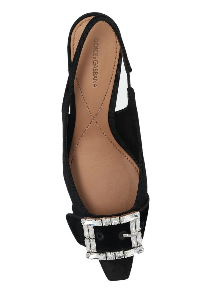 Dolce 
Gabbana Dolce 
Gabbana Buckle Embellished Velvet Slingbacks 4