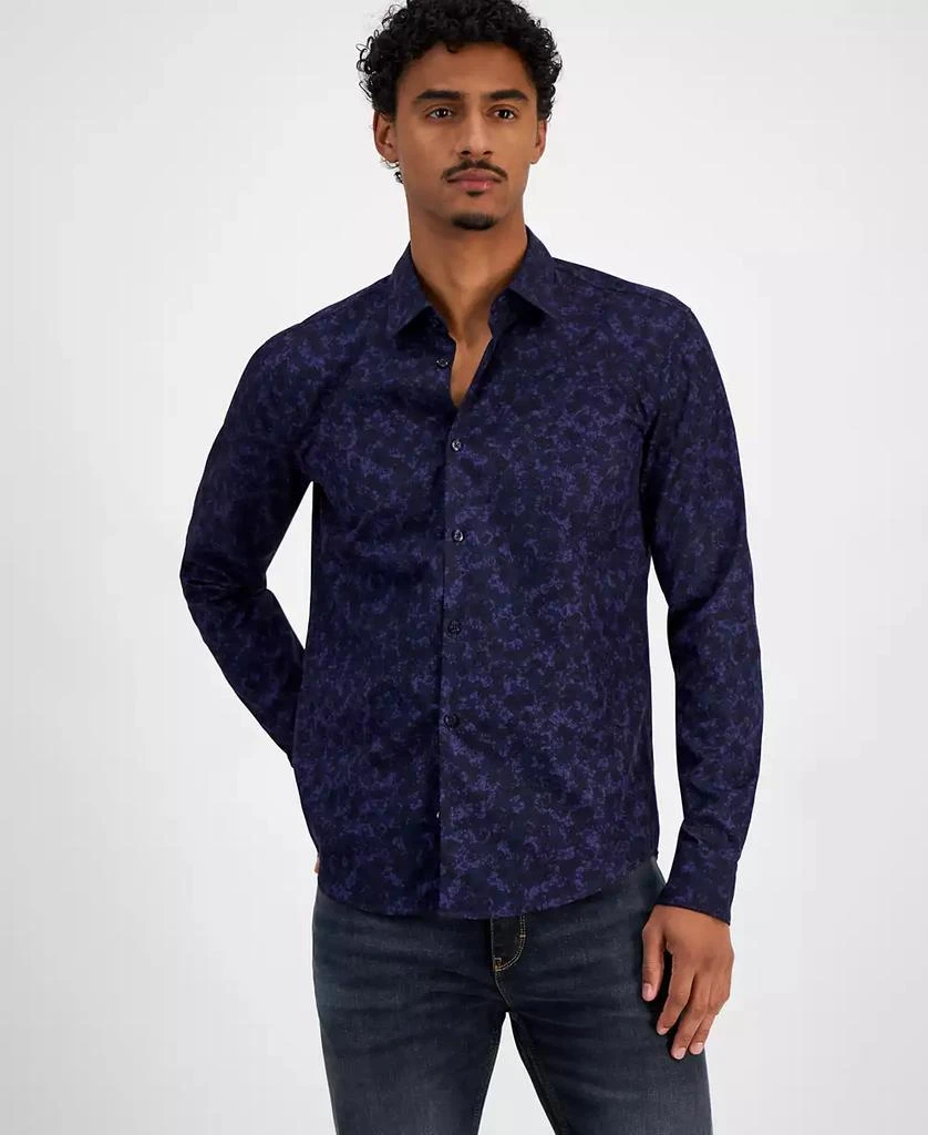 Hugo Boss Men's Ermo Slim Fit Printed Long Sleeve Button-Front Shirt 1