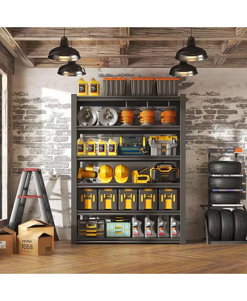 Flynama 82" Heavy-Duty 6-Tier Metal Garage Storage Shelving, Adjustable, 2400 lbs Capacity 3