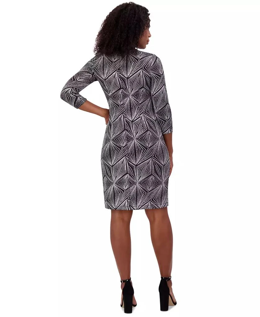 Jessica Howard Petite 3/4-Sleeve Glitter-Knit Sheath Dress 2