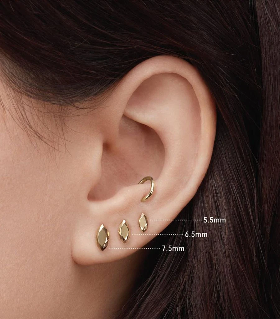 Maria Tash Faceted Marquise Threaded Stud Single Earring (6.5mm) 2