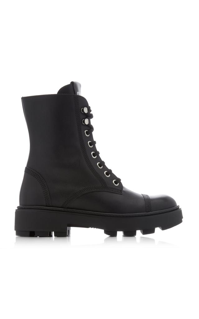 【関税&送料込】Miu Miu Antiqued Leather Combat Boots Miu Miu Leather Laced Boots (35mm) | Brown | FARFETCH