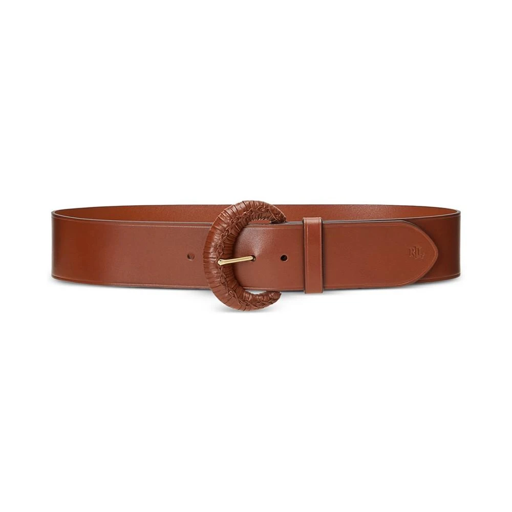 Lauren Ralph Lauren Women's Crescent-Buckle Leather Wide Belt 1